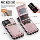 For iPhone 15 Pro Max AutSpace A12 MagSafe Magnetic RFID Card Bag Phone Case(Rose Gold) - 2