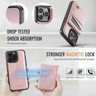 For iPhone 15 Pro Max AutSpace A12 MagSafe Magnetic RFID Card Bag Phone Case(Rose Gold) - 3