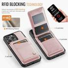 For iPhone 15 Pro AutSpace A12 MagSafe Magnetic RFID Card Bag Phone Case(Rose Gold) - 2