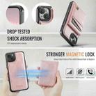 For iPhone 15 Plus AutSpace A12 MagSafe Magnetic RFID Card Bag Phone Case(Rose Gold) - 3