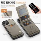 For iPhone 15 Plus AutSpace A12 MagSafe Magnetic RFID Card Bag Phone Case(Khaki) - 2