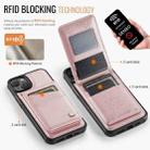 For iPhone 15 AutSpace A12 MagSafe Magnetic RFID Card Bag Phone Case(Rose Gold) - 2