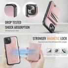 For iPhone 15 AutSpace A12 MagSafe Magnetic RFID Card Bag Phone Case(Rose Gold) - 3