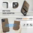 For iPhone 15 AutSpace A12 MagSafe Magnetic RFID Card Bag Phone Case(Coffee) - 3