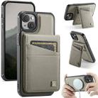 For iPhone 14 AutSpace A12 MagSafe Magnetic RFID Card Bag Phone Case(Khaki) - 1