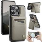 For iPhone 14 Pro Max AutSpace A12 MagSafe Magnetic RFID Card Bag Phone Case(Khaki) - 1