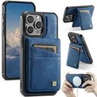For iPhone 13 Pro Max AutSpace A12 MagSafe Magnetic RFID Card Bag Phone Case(Blue) - 1