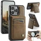 For iPhone 13 Pro Max AutSpace A12 MagSafe Magnetic RFID Card Bag Phone Case(Coffee) - 1