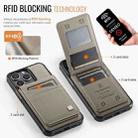For iPhone 12 Pro Max AutSpace A12 MagSafe Magnetic RFID Card Bag Phone Case(Khaki) - 2