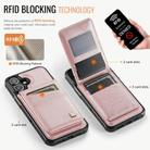 For iPhone 16 AutSpace A12 MagSafe Magnetic RFID Card Bag Phone Case(Rose Gold) - 2