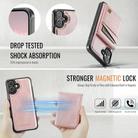 For iPhone 16 AutSpace A12 MagSafe Magnetic RFID Card Bag Phone Case(Rose Gold) - 3