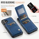 For iPhone 16 AutSpace A12 MagSafe Magnetic RFID Card Bag Phone Case(Blue) - 2