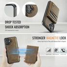 For iPhone 16 AutSpace A12 MagSafe Magnetic RFID Card Bag Phone Case(Coffee) - 3