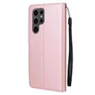 For Samsung Galaxy S25 Ultra 5G 3-Card Slots Multifunctional Leather Phone Case(Rose Gold) - 3