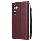 For Samsung Galaxy S25 5G 3-Card Slots Multifunctional Leather Phone Case(Wine Red) - 3