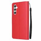 For Samsung Galaxy S25 5G 3-Card Slots Multifunctional Leather Phone Case(Red) - 3