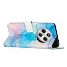 For Xiaomi Poco C75 Painted Marble Pattern Leather Phone Case(Pink Green) - 3