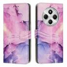 For Xiaomi Poco C75 Painted Marble Pattern Leather Phone Case(Purple) - 1