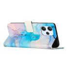 For Xiaomi Poco M6 Pro 5G Painted Marble Pattern Leather Phone Case(Pink Green) - 3