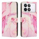 For Xiaomi Poco X6 Pro Painted Marble Pattern Leather Phone Case(Rose Gold) - 1