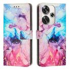For Xiaomi Poco F6 Painted Marble Pattern Leather Phone Case(Pink Purple) - 1