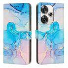 For Xiaomi Poco F6 Painted Marble Pattern Leather Phone Case(Pink Green) - 1