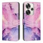 For Xiaomi Poco F6 Painted Marble Pattern Leather Phone Case(Purple) - 1