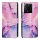 For Xiaomi 13T / 13T Pro Painted Marble Pattern Leather Phone Case(Purple) - 1