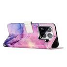 For Xiaomi 15 Pro Painted Marble Pattern Leather Phone Case(Purple) - 3