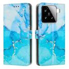 For Xiaomi 15 Painted Marble Pattern Leather Phone Case(Blue Green) - 1
