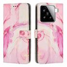 For Xiaomi 15 Painted Marble Pattern Leather Phone Case(Rose Gold) - 1