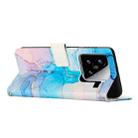 For Xiaomi 15 Painted Marble Pattern Leather Phone Case(Pink Green) - 3