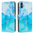 For Samsung Galaxy A05 Painted Marble Pattern Leather Phone Case(Blue Green) - 1