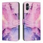 For Samsung Galaxy A05 Painted Marble Pattern Leather Phone Case(Purple) - 1