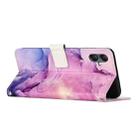 For Samsung Galaxy A05 Painted Marble Pattern Leather Phone Case(Purple) - 3