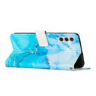 For Samsung Galaxy A55 5G Painted Marble Pattern Leather Phone Case(Blue Green) - 3