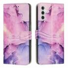 For Samsung Galaxy A35 5G Painted Marble Pattern Leather Phone Case(Purple) - 1