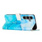 For Samsung Galaxy S24 FE 5G Painted Marble Pattern Leather Phone Case(Blue Green) - 3