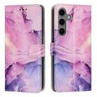 For Samsung Galaxy S24 FE 5G Painted Marble Pattern Leather Phone Case(Purple) - 1