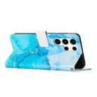 For Samsung Galaxy S24 Ultra 5G Painted Marble Pattern Leather Phone Case(Blue Green) - 3