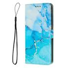 For Samsung Galaxy S24 5G Painted Marble Pattern Leather Phone Case(Blue Green) - 2