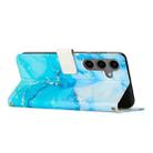For Samsung Galaxy S24 5G Painted Marble Pattern Leather Phone Case(Blue Green) - 3