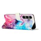 For Samsung Galaxy S24 5G Painted Marble Pattern Leather Phone Case(Pink Purple) - 3