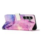 For Samsung Galaxy S24 5G Painted Marble Pattern Leather Phone Case(Purple) - 3