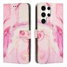 For Samsung Galaxy S25 Ultra 5G Painted Marble Pattern Leather Phone Case(Rose Gold) - 1