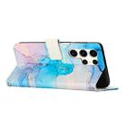 For Samsung Galaxy S25 Ultra 5G Painted Marble Pattern Leather Phone Case(Pink Green) - 3