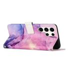 For Samsung Galaxy S25 Ultra 5G Painted Marble Pattern Leather Phone Case(Purple) - 3