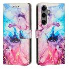 For Samsung Galaxy S24+ 5G Painted Marble Pattern Leather Phone Case(Pink Purple) - 1