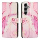 For Samsung Galaxy S24+ 5G Painted Marble Pattern Leather Phone Case(Rose Gold) - 1