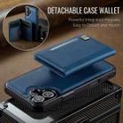 For iPhone 16 Plus AutSpace A13 MagSafe Magnetic RFID Flip Card Bag Phone Case(Blue) - 2